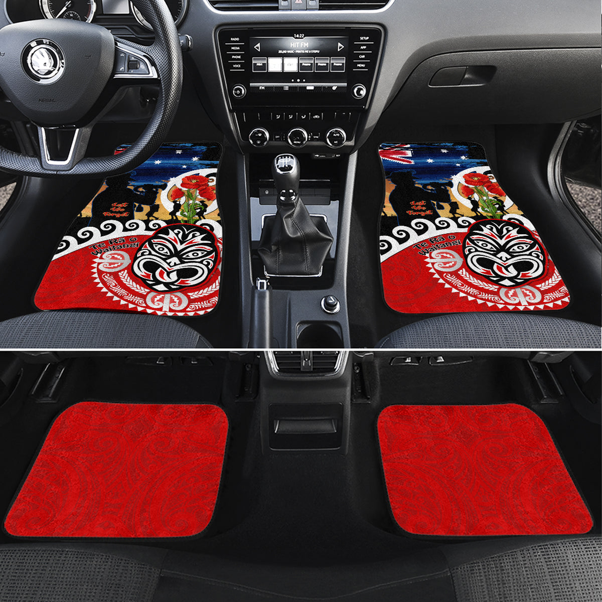 New Zealand Waitangi And ANZAC Day Car Mats Aotearoa Maori Tiki With Last Post