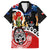 New Zealand Waitangi And ANZAC Day Family Matching Off Shoulder Short Dress and Hawaiian Shirt Aotearoa Maori Tiki With Last Post LT14 Dad's Shirt - Short Sleeve Black - Polynesian Pride