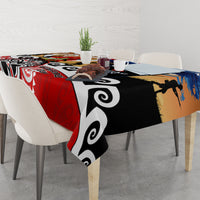New Zealand Waitangi And ANZAC Day Tablecloth Aotearoa Maori Tiki With Last Post LT14 - Polynesian Pride