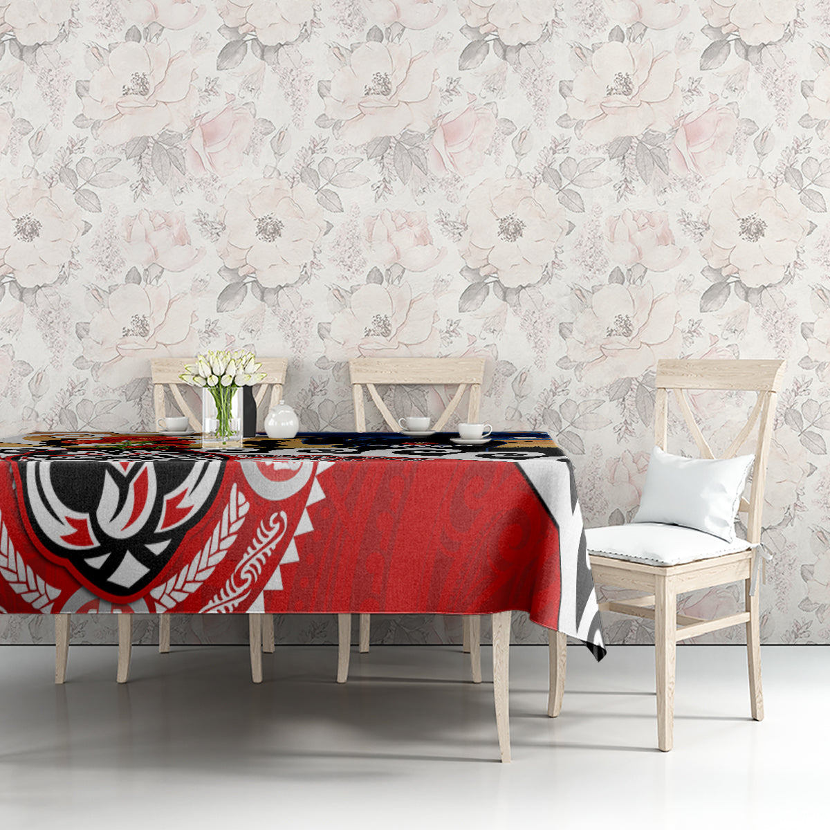New Zealand Waitangi And ANZAC Day Tablecloth Aotearoa Maori Tiki With Last Post LT14 - Polynesian Pride