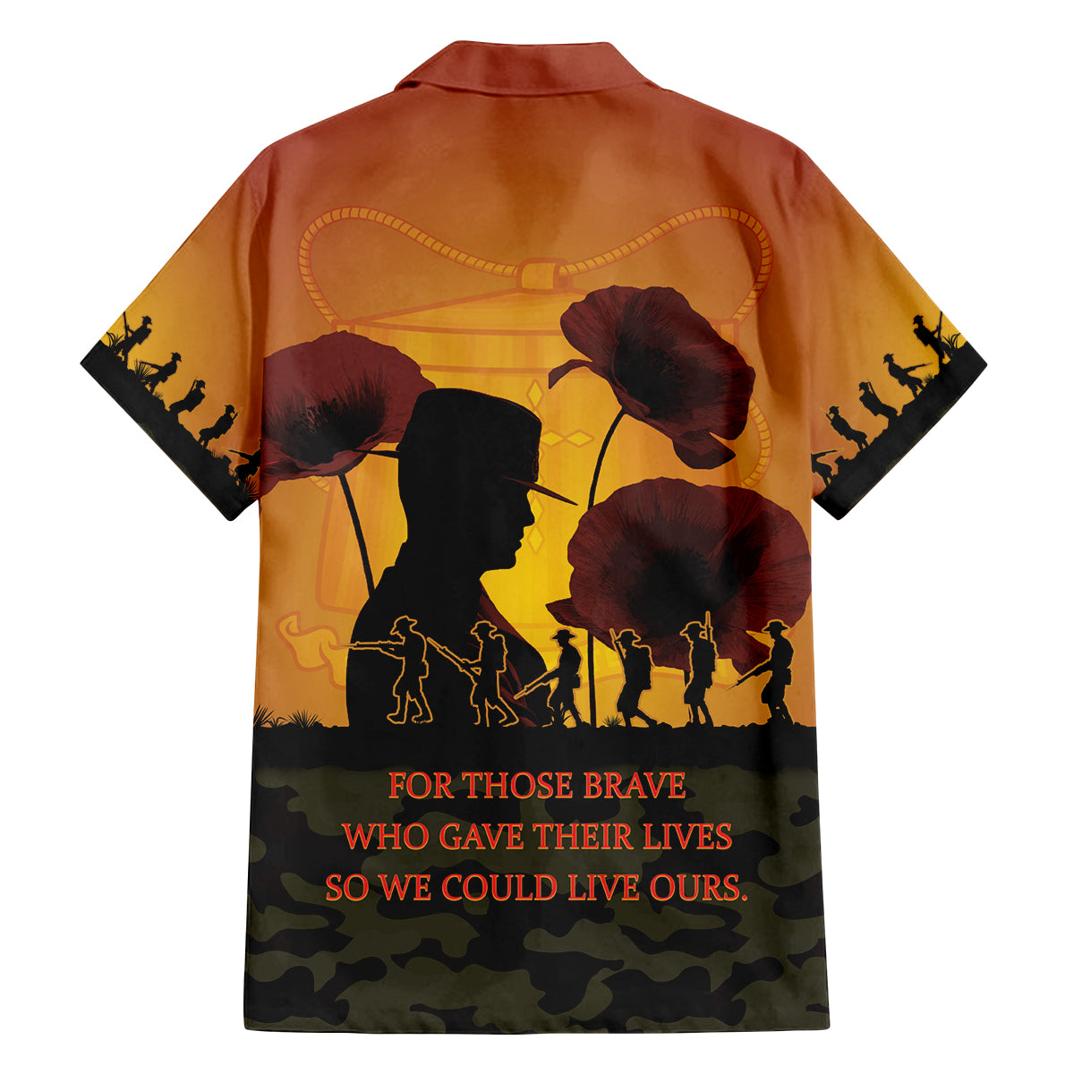 Tokelau ANZAC Day Family Matching Summer Maxi Dress and Hawaiian Shirt Camouflage With Poppies Lest We Forget LT14 - Polynesian Pride
