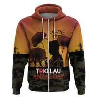 Tokelau ANZAC Day Hoodie Camouflage With Poppies Lest We Forget LT14 Zip Hoodie Yellow - Polynesian Pride