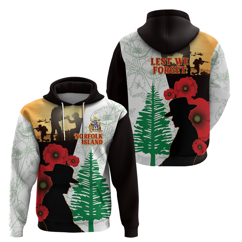 Norfolk Island ANZAC Day Zip Hoodie Pine Tree With Poppies Lest We Forget LT14 - Polynesian Pride