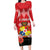 Tonga ANZAC Day Family Matching Long Sleeve Bodycon Dress and Hawaiian Shirt Camouflage With Poppies Lest We Forget LT14 Mom's Dress Red - Polynesian Pride