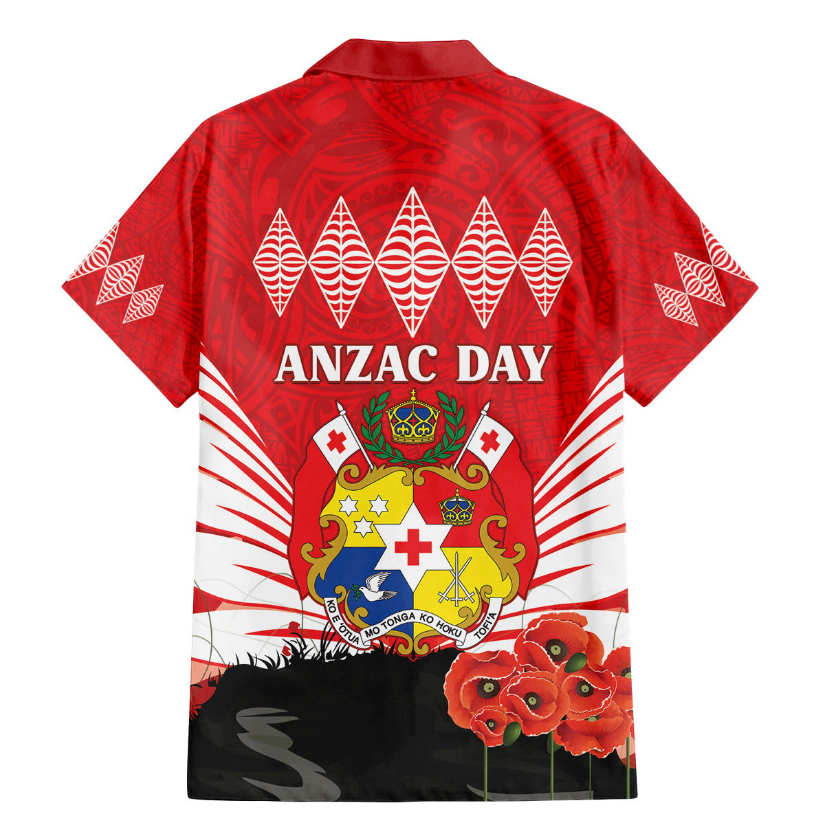 Tonga ANZAC Day Family Matching Mermaid Dress and Hawaiian Shirt Camouflage With Poppies Lest We Forget LT14 - Polynesian Pride