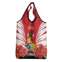 Tonga ANZAC Day Grocery Bag Camouflage With Poppies Lest We Forget LT14 - Polynesian Pride