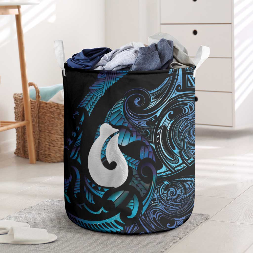 Hei Matau New Zealand Matariki Laundry Basket NZ Fish Hook Maori Art LT14 Purple - Polynesian Pride
