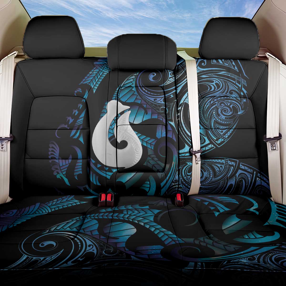 Hei Matau New Zealand Matariki Back Car Seat Cover NZ Fish Hook Maori Art LT14 One Size Purple - Polynesian Pride