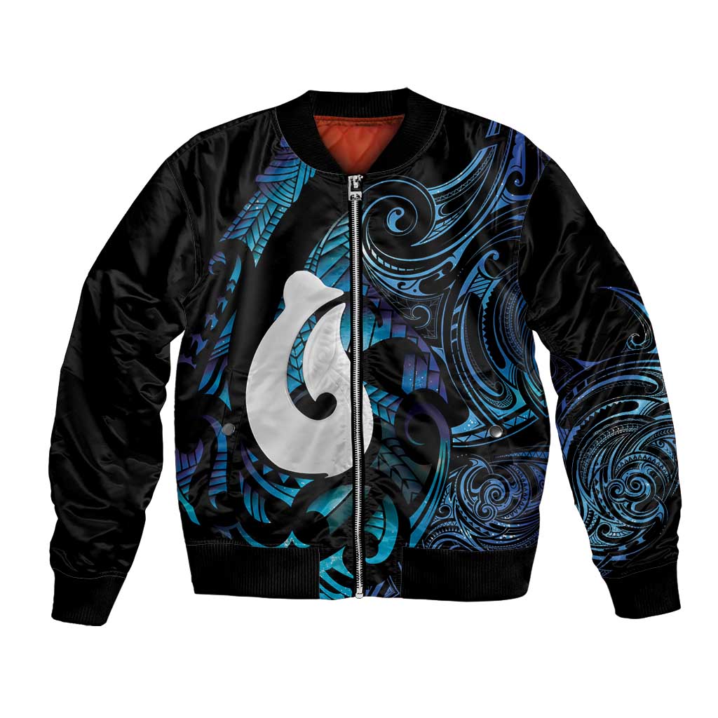 Hei Matau New Zealand Matariki Bomber Jacket NZ Fish Hook Maori Art