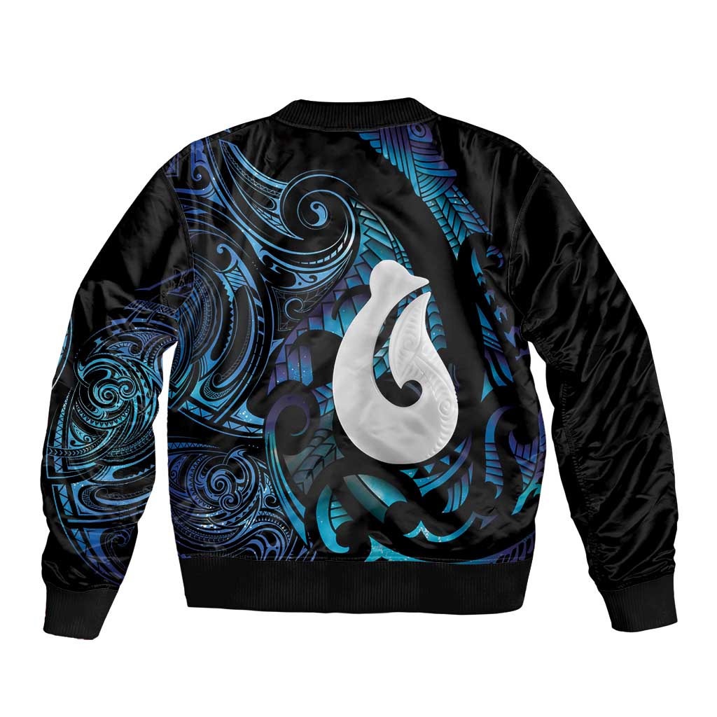 Hei Matau New Zealand Matariki Bomber Jacket NZ Fish Hook Maori Art