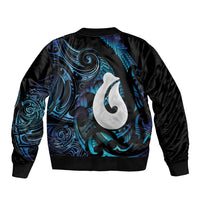 Hei Matau New Zealand Matariki Bomber Jacket NZ Fish Hook Maori Art