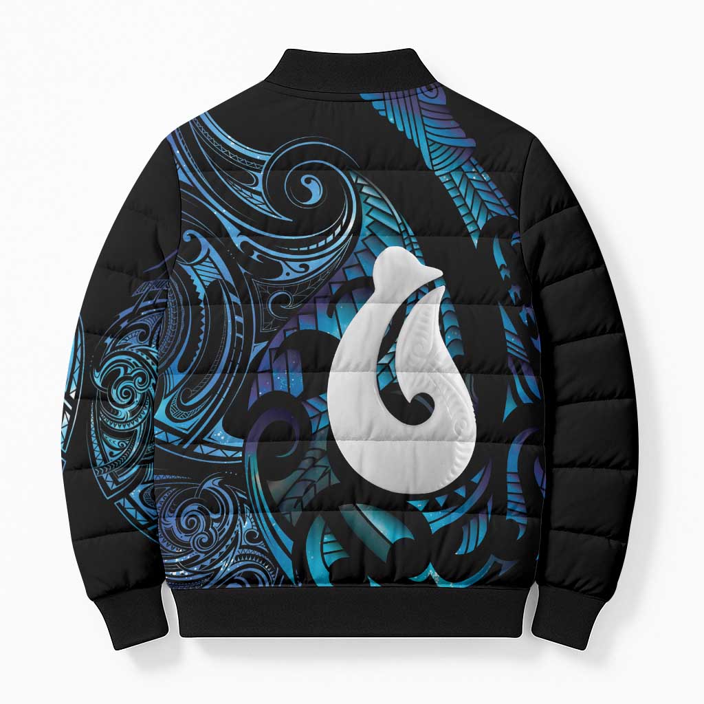 Hei Matau New Zealand Matariki Bomber Puffer Jacket NZ Fish Hook Maori Art LT14 - Polynesian Pride