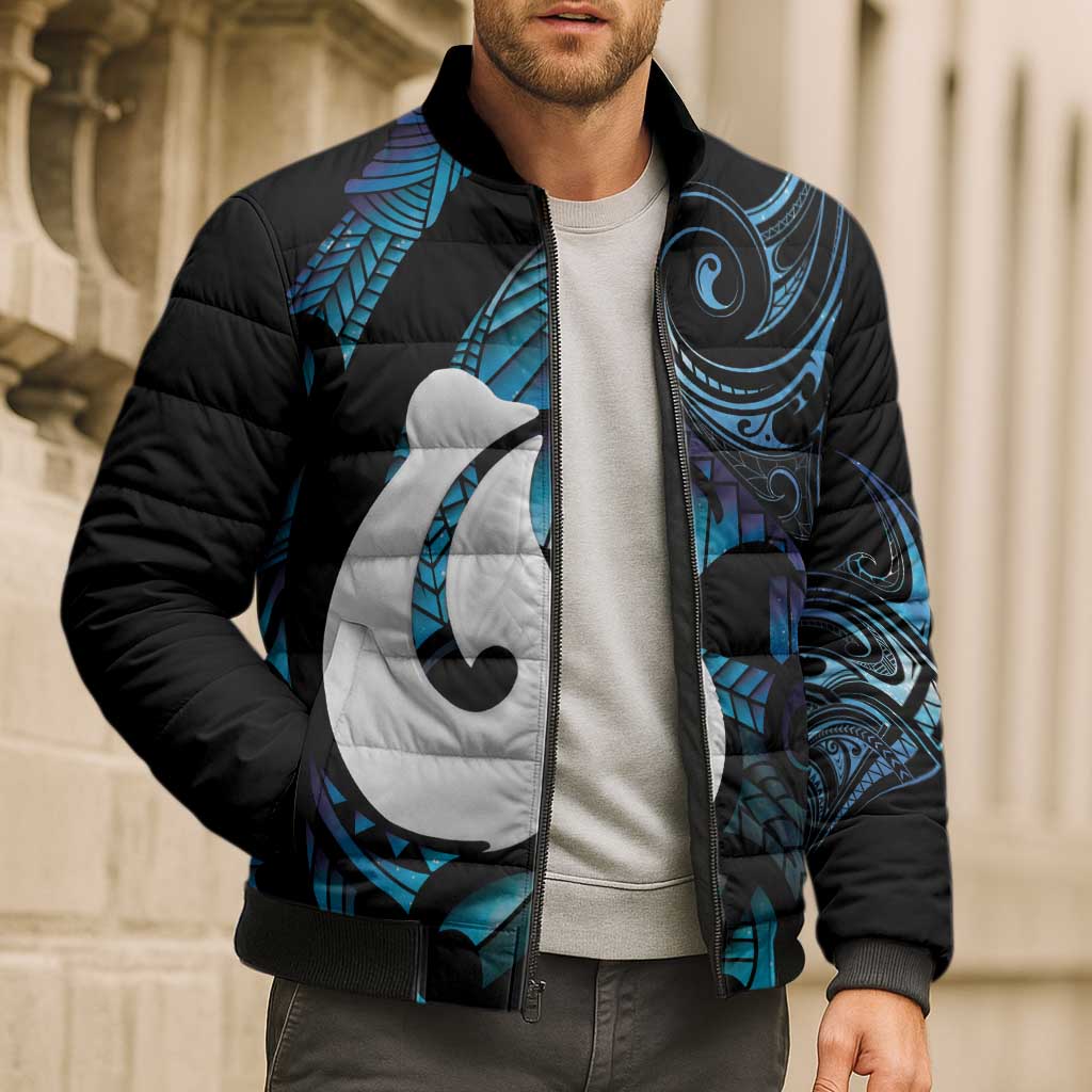 Hei Matau New Zealand Matariki Bomber Puffer Jacket NZ Fish Hook Maori Art LT14 - Polynesian Pride