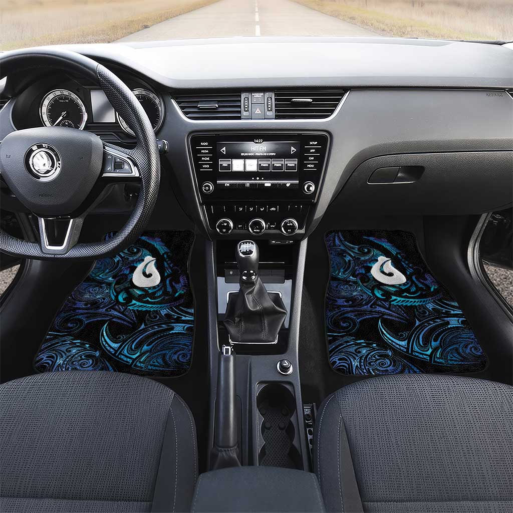 Hei Matau New Zealand Matariki Car Mats NZ Fish Hook Maori Art LT14 Set 2pcs - Front Purple - Polynesian Pride