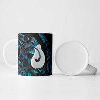 Hei Matau New Zealand Matariki Ceramic Mug NZ Fish Hook Maori Art