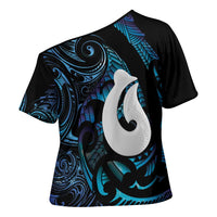 Hei Matau New Zealand Matariki Cross Shoulder Shirt NZ Fish Hook Maori Art