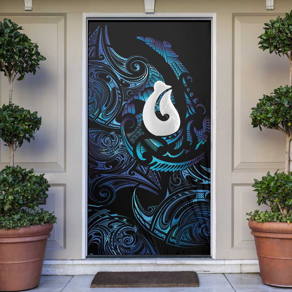 Hei Matau New Zealand Matariki Door Cover NZ Fish Hook Maori Art LT14 Purple - Polynesian Pride