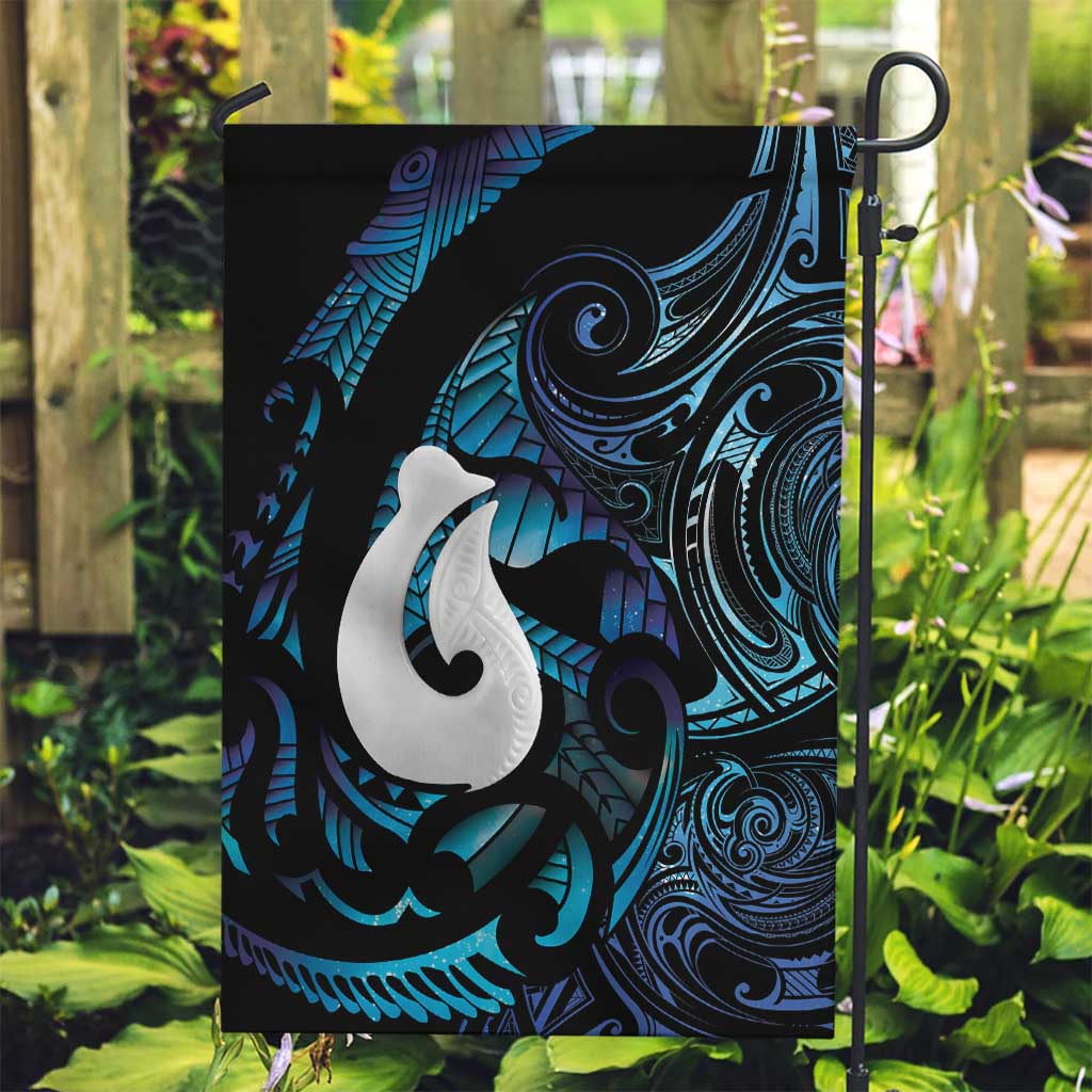 Hei Matau New Zealand Matariki Garden Flag NZ Fish Hook Maori Art LT14 Garden Flag Purple - Polynesian Pride