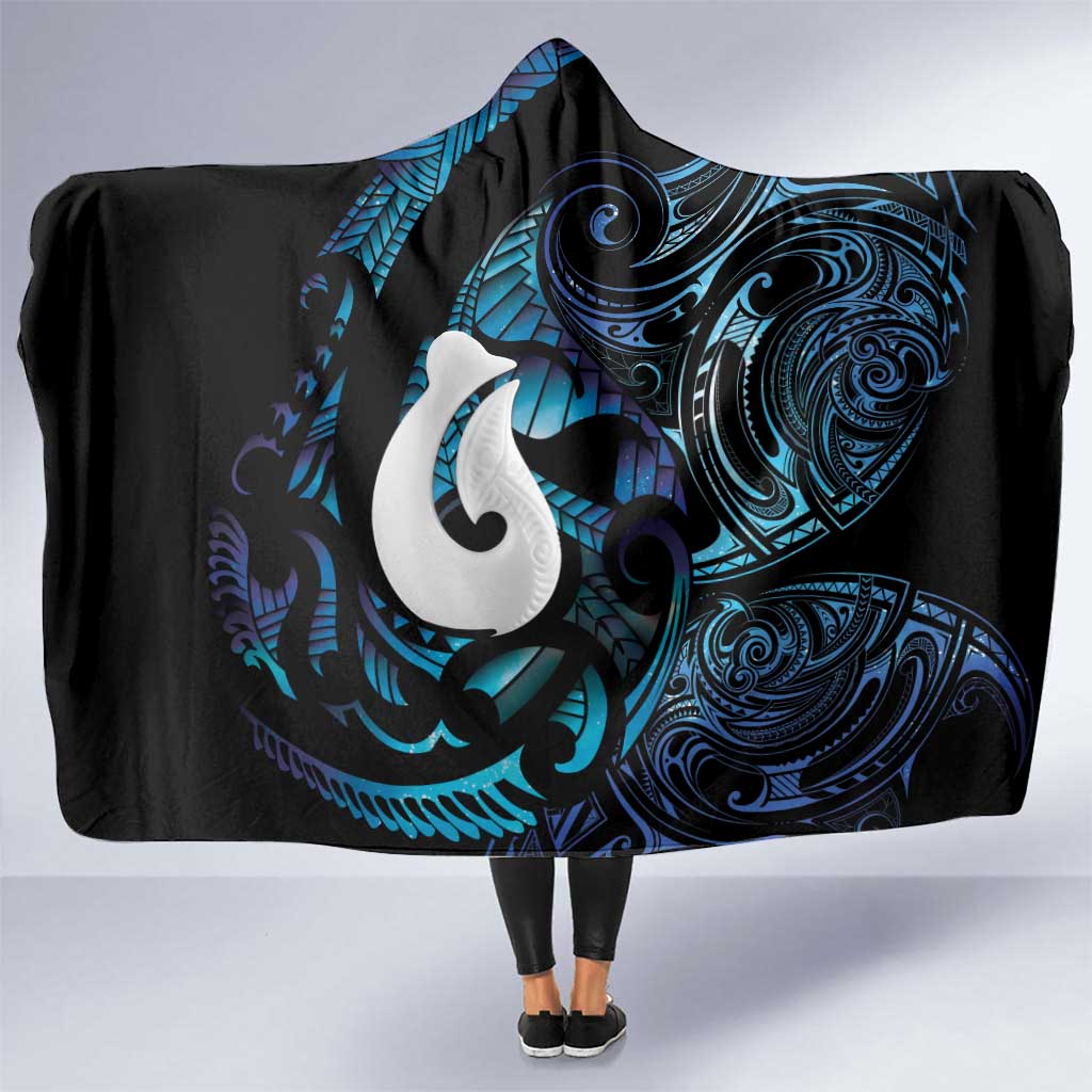 Hei Matau New Zealand Matariki Hooded Blanket NZ Fish Hook Maori Art