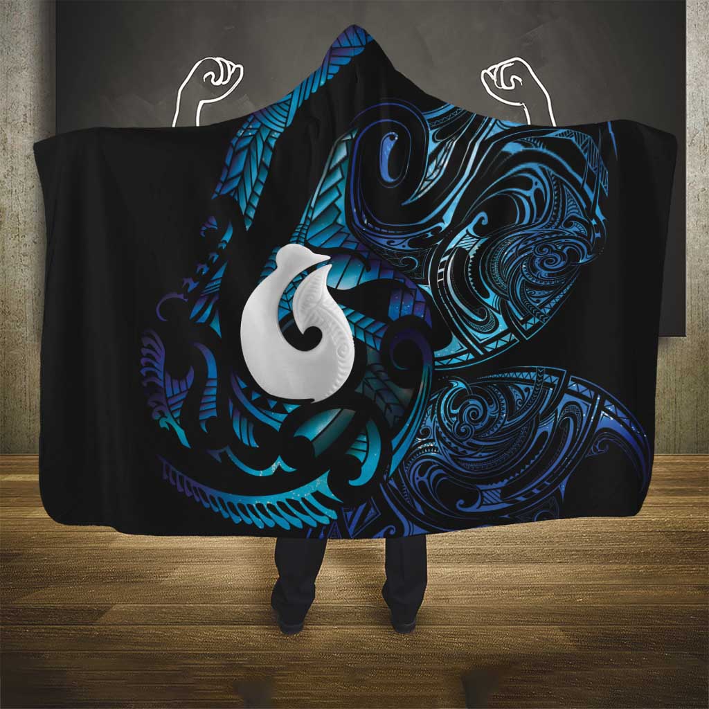 Hei Matau New Zealand Matariki Hooded Blanket NZ Fish Hook Maori Art
