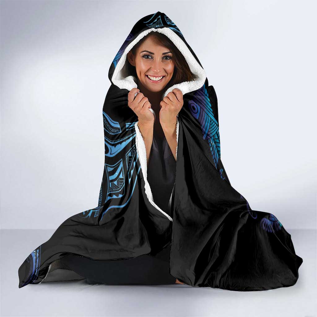Hei Matau New Zealand Matariki Hooded Blanket NZ Fish Hook Maori Art