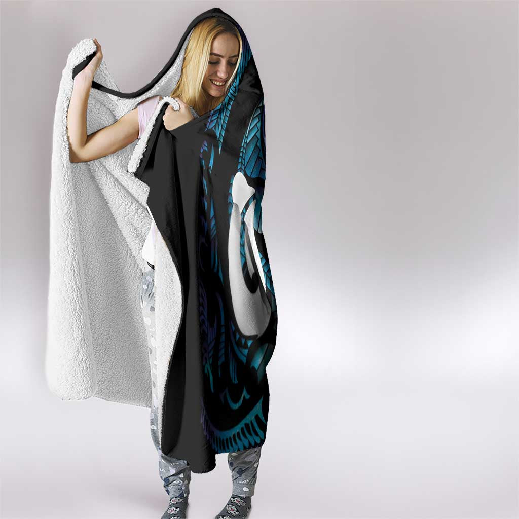 Hei Matau New Zealand Matariki Hooded Blanket NZ Fish Hook Maori Art