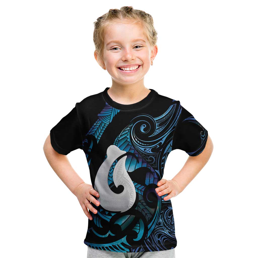 Hei Matau New Zealand Matariki Kid T Shirt NZ Fish Hook Maori Art LT14 Purple - Polynesian Pride