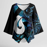 Hei Matau New Zealand Matariki Kimono Sleeve Blouse NZ Fish Hook Maori Art LT14 Female Purple - Polynesian Pride