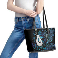 Hei Matau New Zealand Matariki Leather Tote Bag NZ Fish Hook Maori Art LT14 - Polynesian Pride