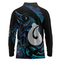 Hei Matau New Zealand Matariki Long Sleeve Polo Shirt NZ Fish Hook Maori Art LT14 - Polynesian Pride
