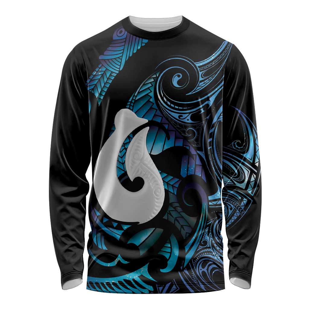 Hei Matau New Zealand Matariki Long Sleeve Shirt NZ Fish Hook Maori Art LT14 Unisex Purple - Polynesian Pride