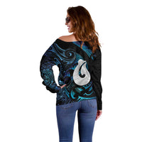 Hei Matau New Zealand Matariki Off Shoulder Sweater NZ Fish Hook Maori Art LT14 - Polynesian Pride