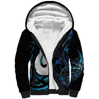 Hei Matau New Zealand Matariki Sherpa Hoodie NZ Fish Hook Maori Art LT14 Unisex Purple - Polynesian Pride