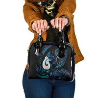 Hei Matau New Zealand Matariki Shoulder Handbag NZ Fish Hook Maori Art LT14 One Size Purple - Polynesian Pride