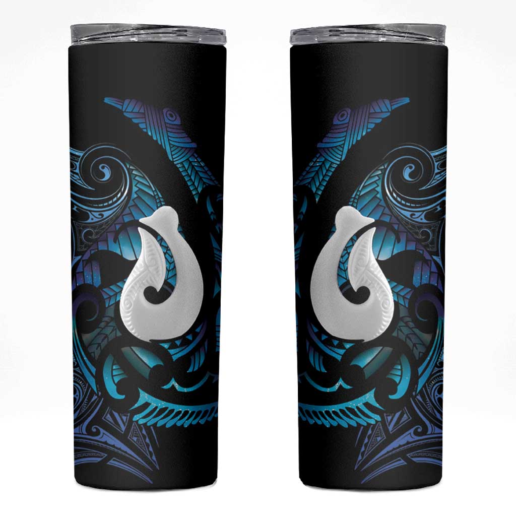 Hei Matau New Zealand Matariki Skinny Tumbler NZ Fish Hook Maori Art LT14 Purple - Polynesian Pride