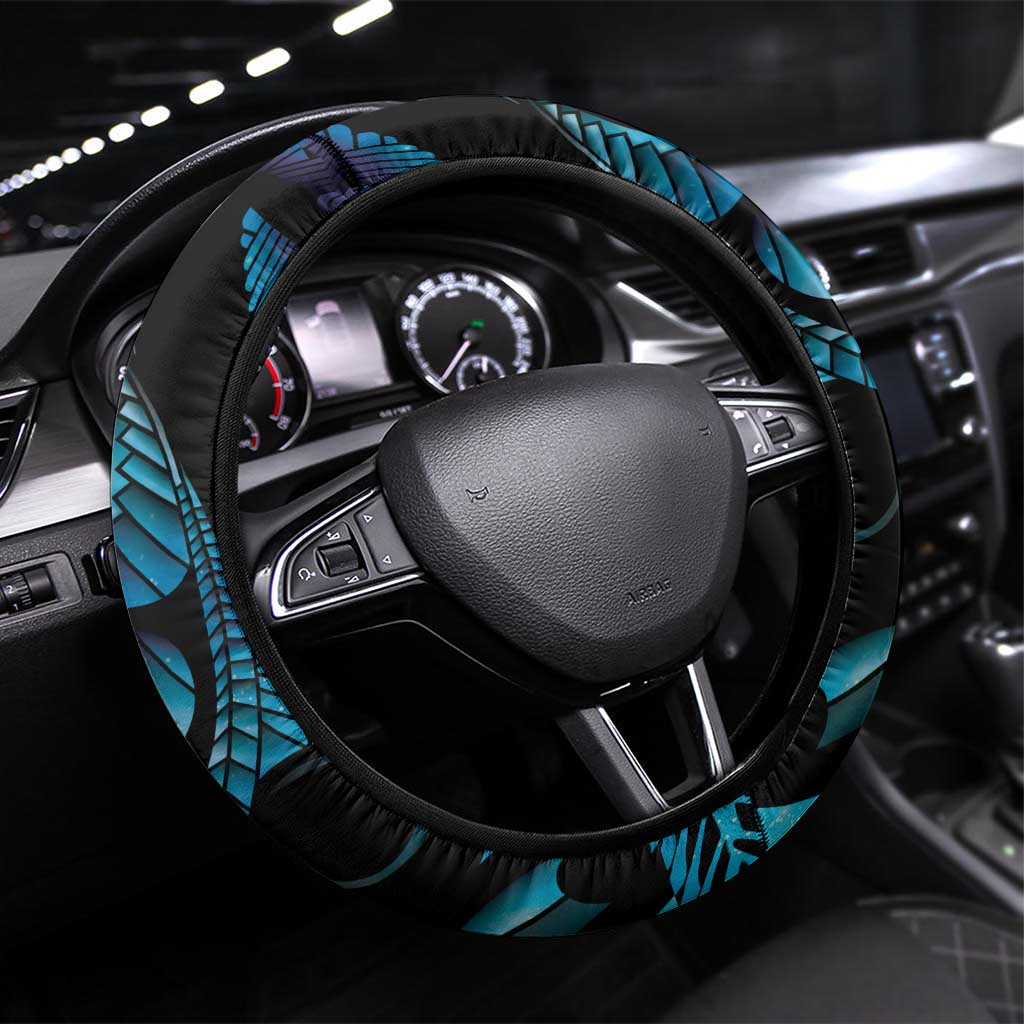 Hei Matau New Zealand Matariki Steering Wheel Cover NZ Fish Hook Maori Art LT14 Universal Fit Purple - Polynesian Pride