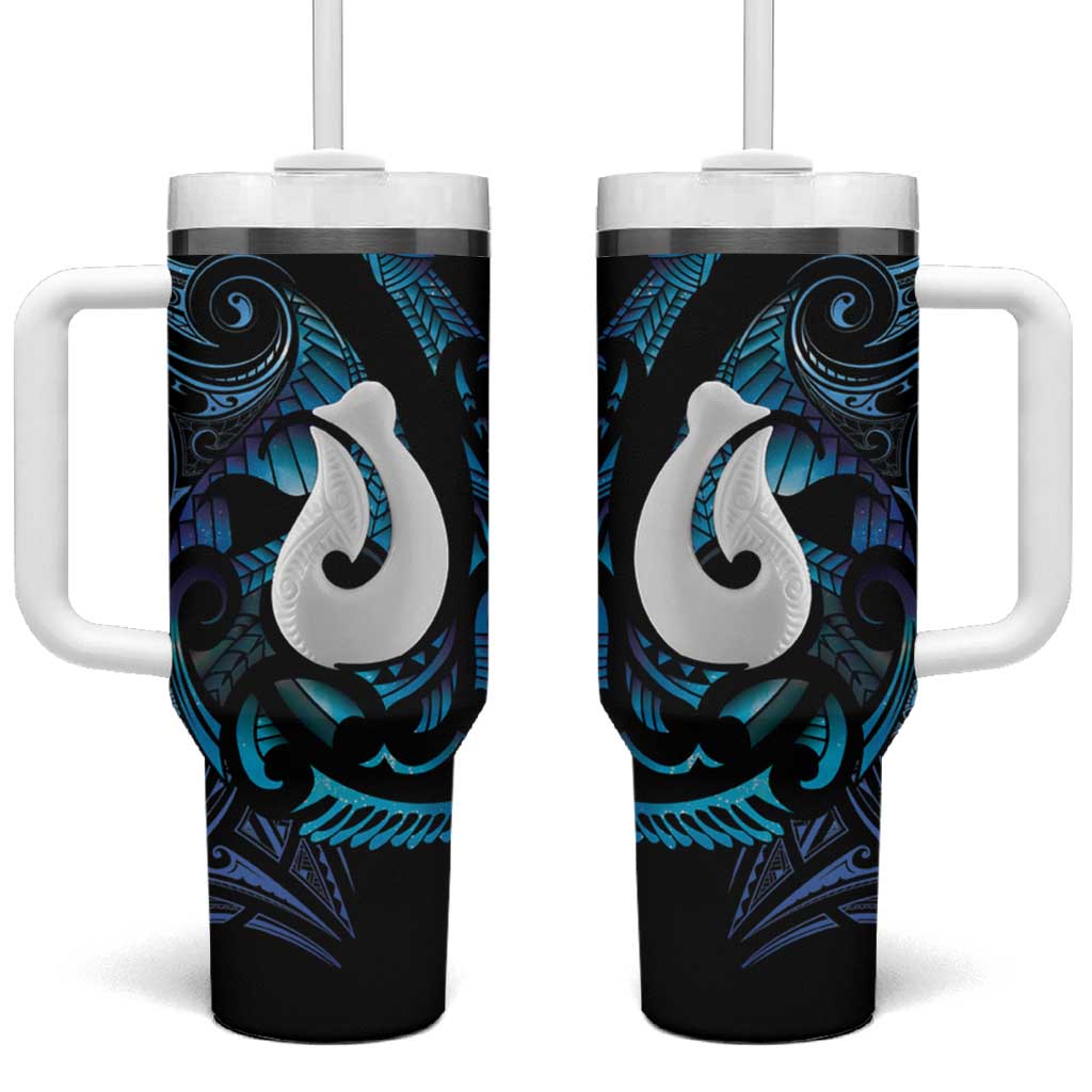 Hei Matau New Zealand Matariki Tumbler With Handle NZ Fish Hook Maori Art LT14 One Size: 40 oz Purple - Polynesian Pride