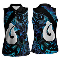 Hei Matau New Zealand Matariki Women Sleeveless Polo Shirt NZ Fish Hook Maori Art
