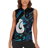 Hei Matau New Zealand Matariki Women Sleeveless Polo Shirt NZ Fish Hook Maori Art