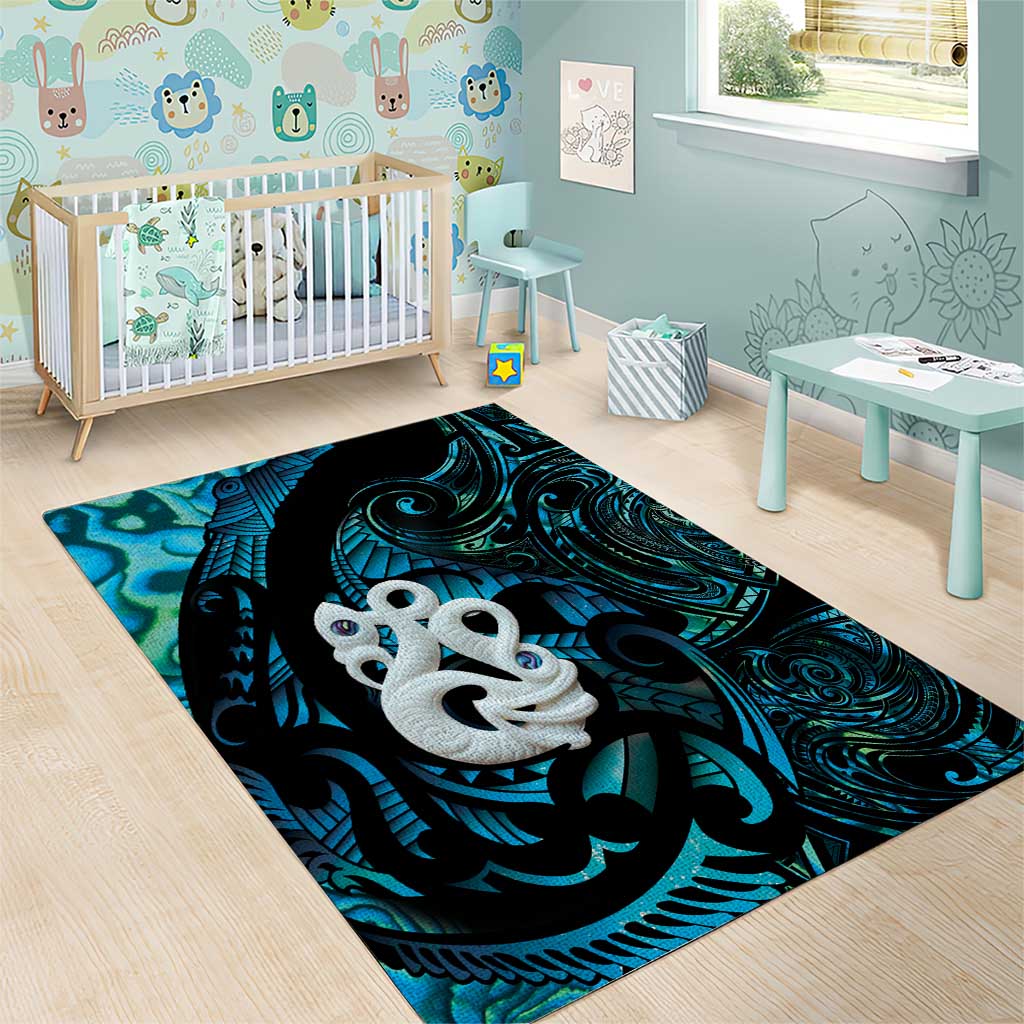 Manaia New Zealand Matariki Area Rug NZ Paua Shell Maori Art LT14 - Polynesian Pride