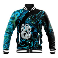 Manaia New Zealand Matariki Baseball Jacket NZ Paua Shell Maori Art