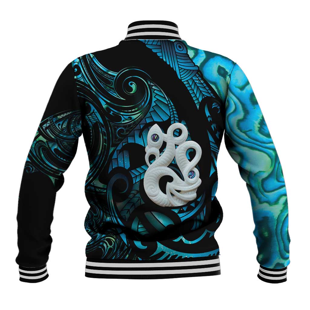 Manaia New Zealand Matariki Baseball Jacket NZ Paua Shell Maori Art