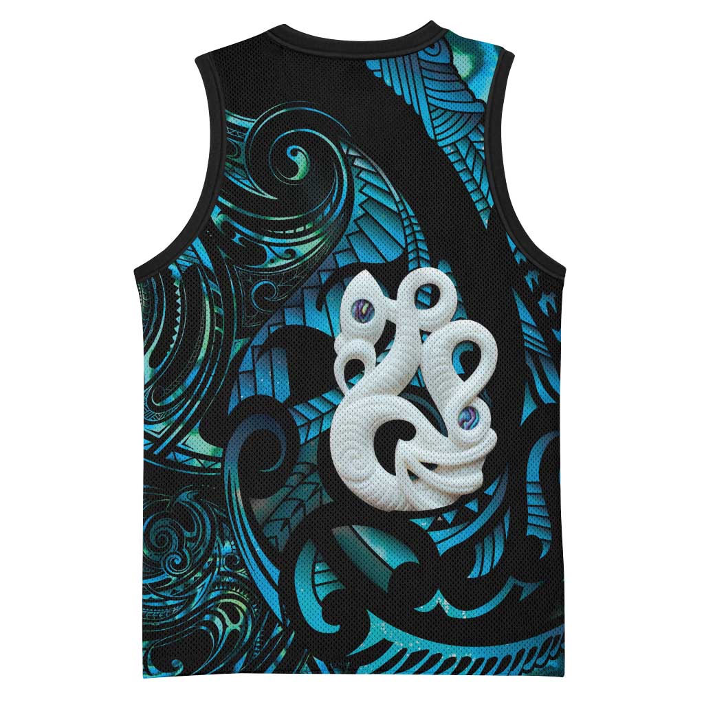 Manaia New Zealand Matariki Basketball Jersey NZ Paua Shell Maori Art LT14 - Polynesian Pride