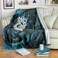 Manaia New Zealand Matariki Blanket NZ Paua Shell Maori Art LT14 Turquoise - Polynesian Pride