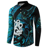 Manaia New Zealand Matariki Button Sweatshirt NZ Paua Shell Maori Art LT14 - Polynesian Pride