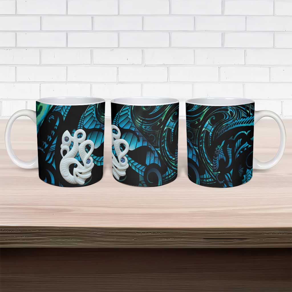 Manaia New Zealand Matariki Ceramic Mug NZ Paua Shell Maori Art LT14 - Polynesian Pride