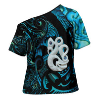 Manaia New Zealand Matariki Cross Shoulder Shirt NZ Paua Shell Maori Art LT14 - Polynesian Pride