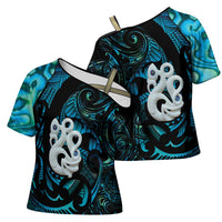 Manaia New Zealand Matariki Cross Shoulder Shirt NZ Paua Shell Maori Art LT14 - Polynesian Pride