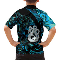 Manaia New Zealand Matariki Family Matching Long Sleeve Bodycon Dress and Hawaiian Shirt NZ Paua Shell Maori Art