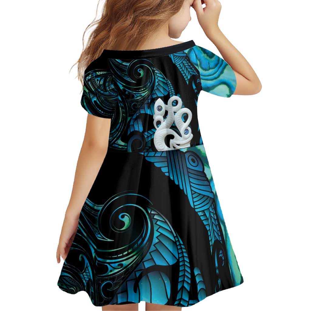 Manaia New Zealand Matariki Family Matching Off Shoulder Maxi Dress and Hawaiian Shirt NZ Paua Shell Maori Art